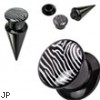 2-In-1 Interchangeable Black Acrylic Screw Fit Taper With Zebra Print