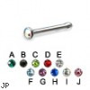 316L jeweled nose bone, 18 ga