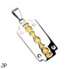 316L Stainless Steel 2 Tone Gold Centered Blade Pendant