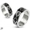 316L Stainless Steel Black Enamel Love Links Ring