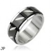 316L Stainless Steel Black W/ Center Spinner Ring