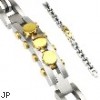 316L Stainless Steel Bracelet With IP Black Links & Gold Bolts