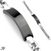 316L Stainless Steel Chain Bracelet With Black Engraving Plate
