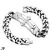 316L Stainless Steel Chain Bracelet with Medieval Cross Rectangle