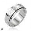 316L Stainless Steel Checkered Center Spinner Ring