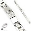 316L Stainless Steel CZ Stones Tag With Aztec Link Bracelet