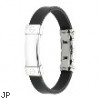 316L Stainless Steel ID Plate Rubber Bracelet