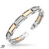 316L Stainless Steel IP Coffee With CZ Stones Inlayed Bracelet