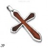 316L Stainless Steel Pendant. Brown Cross