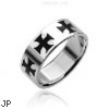 316L Stainless Steel Ring. Black Celtic Cross