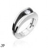 316L Stainless Steel Ring with 5mm Cubic Zirconia