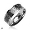 316L Stainless Steel Ring with Crocodile Skin Design Inlay