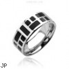 316L Stainless Steel Rings. Black Mozaic