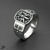 316L Stainless Steel Royal Fleur De Lis Plate Ring