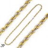 316L Stainless Steel Tri-Link Two Tone IP Gold Chain