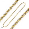 316L Stainless Steel Tri-Link Two Tone IP Gold Chain