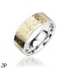 316L Stainless Steel with Tribal Gold Engraved Ring