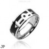 316L Surgical Stainless Steel Rings. Black with Gay pride