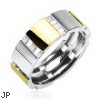 316L Surgical Stainless Steel Rings/IP Gold And Steel