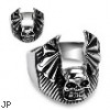 316L Surgical Stainless Steel Skull Bat Wing Ring