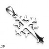 316L Surgical Steel Tribal Cross Pendant