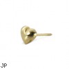 9K yellow gold heart nose stud, 22 ga