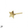 9K Yellow Gold Star Nose Stud, 22 Ga