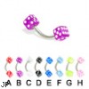 Acrylic dice eyebrow ring, 16 ga