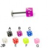 Acrylic dice labret, 16 ga