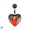 Acrylic flame belly ring