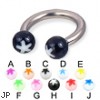 Acrylic flower ball titanium circular barbell, 10 ga