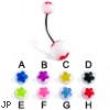 Acrylic flower belly button rings