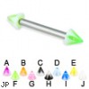 Acrylic flower cone straight barbell, 12 ga