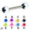 Acrylic flower tongue barbell, 14 ga