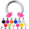 Acrylic half ball circular barbell, 12 ga