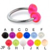 Acrylic half ball circular barbell, 14 ga