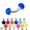 Acrylic half ball curved barbell, 12 ga