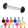 Acrylic half ball straight barbell, 12 ga