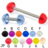 Acrylic half ball straight barbell, 14 ga