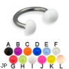 Acrylic half ball titanium circular barbell, 12 ga