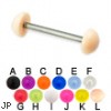 Acrylic half ball titanium straight barbell, 14 ga