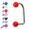 Acrylic jeweled ball lip hugger, 14 ga