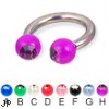 Acrylic jeweled ball titanium circular barbell, 10 ga