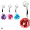 Acrylic rose belly ring