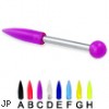 Acrylic spike and ball straight barbell, 12 ga