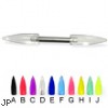 Acrylic spike straight barbell, 14 ga