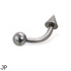 Ball and cone titanium curved barbell, 12 ga