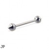 Ball-cone straight barbell, 16 ga