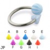 Beach ball and cone circular barbell, 14 ga