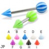 Beach ball and cone straight barbell, 14 ga